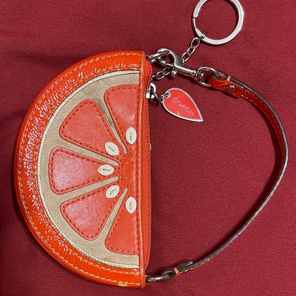 Coach wristlet orange